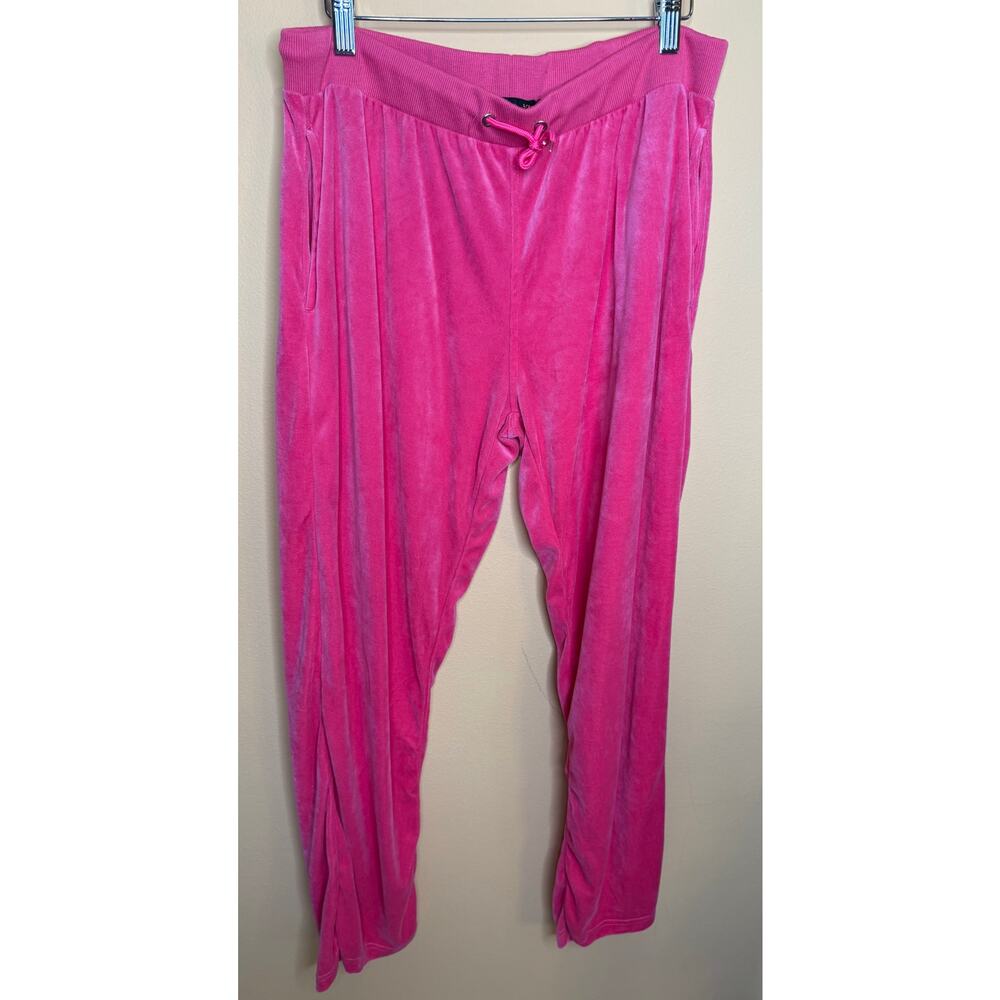 Hanton XL hot Pink velour velvet NWOT track pants barbie jogger style